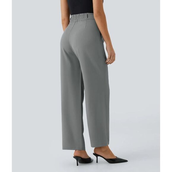 NWT Size Sm (P) Halara High Waisted Button Zipper Side Pocket Shirred Straight L - Picture 2 of 2